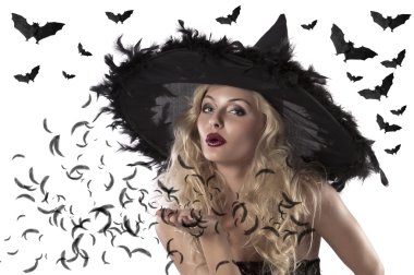 Portrait of a cute and sexy witch clipart