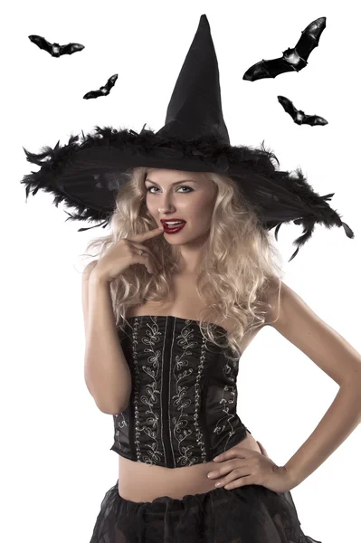 Sexy portrait of a beautiful witch — Stock Photo, Image