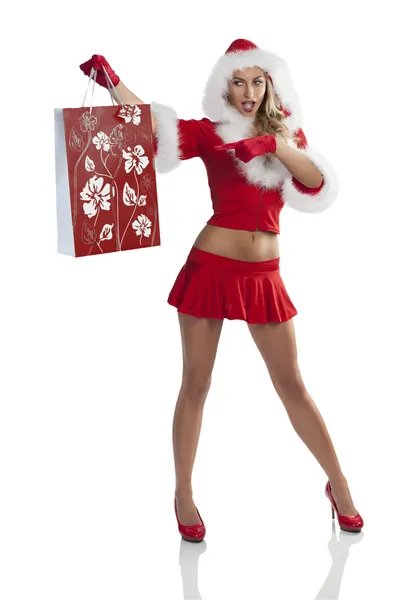 Sexy Natal compras menina — Fotografia de Stock