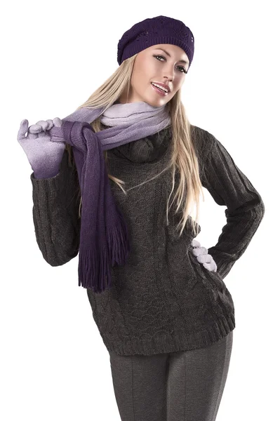 Zimní móda dívka — Stock fotografie