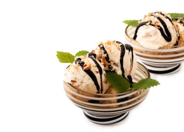 Ice cream with chocolate topping clipart