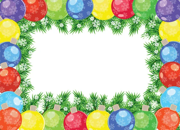 Christmas balls frame — Stock Vector