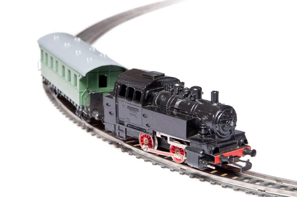 stock image Toy steam train pulling one carriage