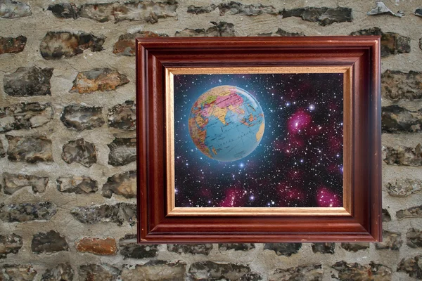 Dünya bir duvar üzerinde — Stok fotoğraf