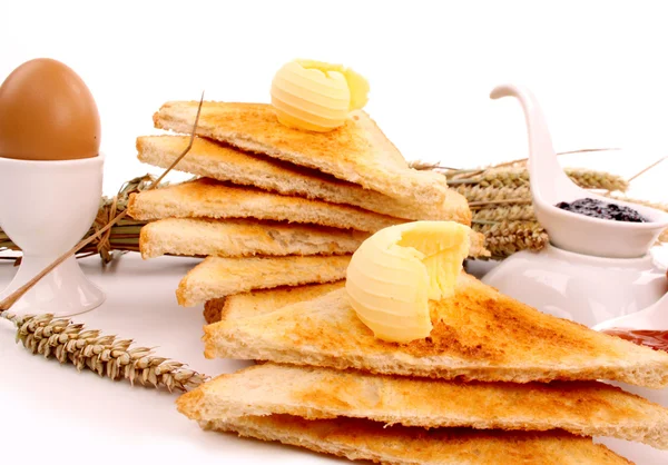 Ontbijt op een witte achtergrond — Stockfoto