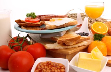 Breakfast on a white background clipart