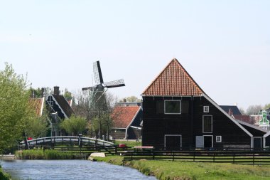 Hollanda yel değirmenleri zaanse Schans'a