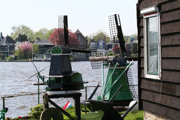Dutch windmills in Zaanse Schans — Stock Photo, Image