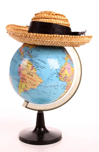 Globe dengan topi — Stok Foto