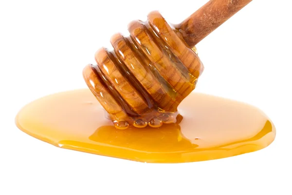 Honig mit Löffel — Stockfoto