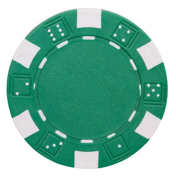 Green poker chip — Zdjęcie stockowe