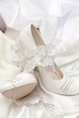 Wedding shoes and garter clipart
