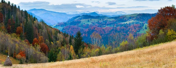 Höstens dimmiga morgon bergspanorama — Stockfoto