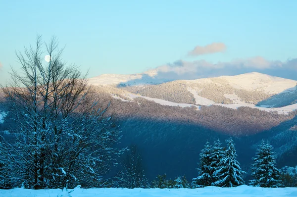 Winter Sonnenuntergang Berglandschaft — Stockfoto
