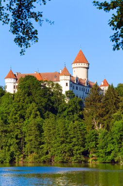 Konopiste Castle in Czech Republic and pond clipart