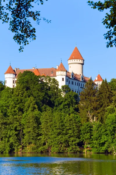 Konopiste Burg in der Tschechischen Republik und Teich — Stockfoto