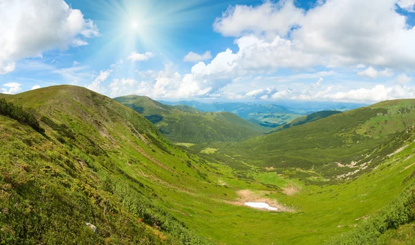 Літня панорама гірського лугу — стокове фото