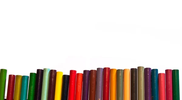 Stacked isolated color pencils — Stock Photo, Image