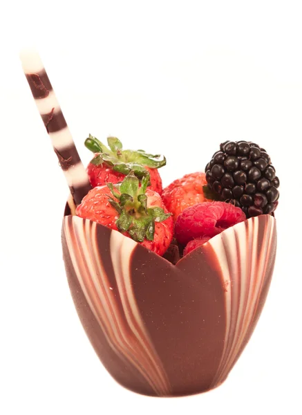 Čokoládové Ovocný pohár — Stock fotografie