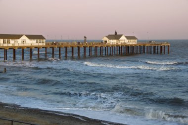 Southwold pier at dusk clipart