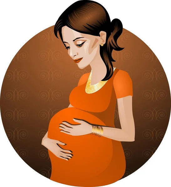 Illustratie van een zwangere vrouw. — Stockvector
