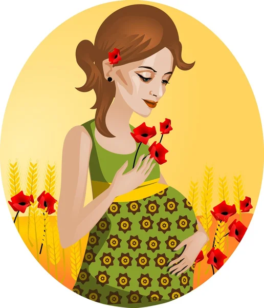 Illustration d'une femme enceinte . — Image vectorielle