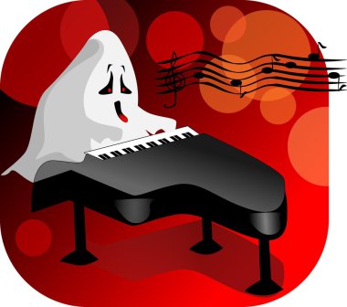 Spirit at the piano clipart