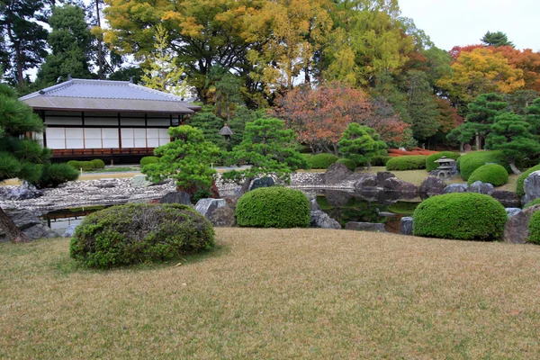 Замок Нидзё в красочном листе и дерево в Японии: Kouyou — стоковое фото