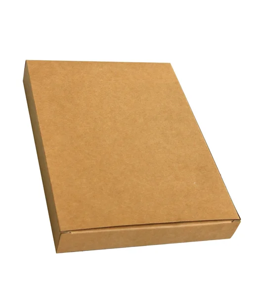 Caixa de papel kraft ondulado isolado — Fotografia de Stock