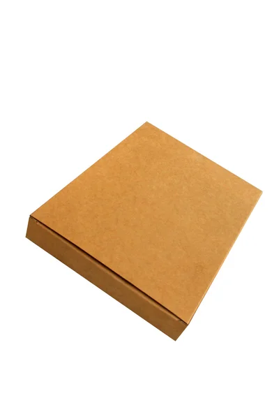 Boîte en papier kraft ondulé isolé — Photo