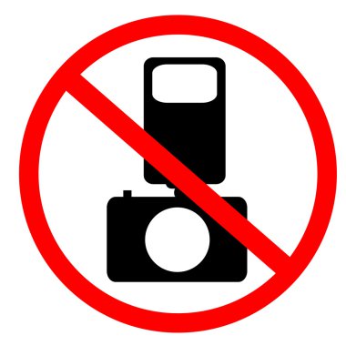 No photo and flash sign clipart