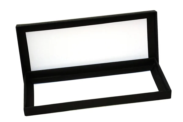 Papel preto e branco ondulado isolado Caixa — Fotografia de Stock