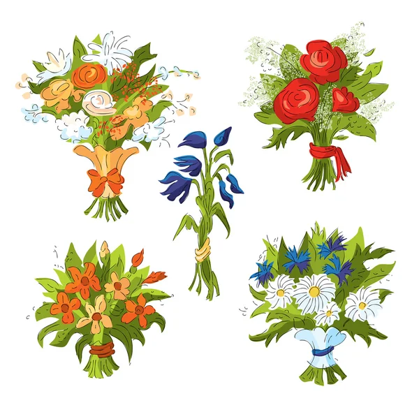 Bouquets of flowers — Stock Vector