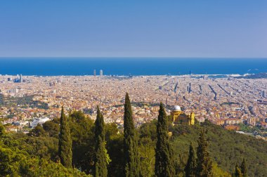 Barcelona from the Tibidabo hill clipart