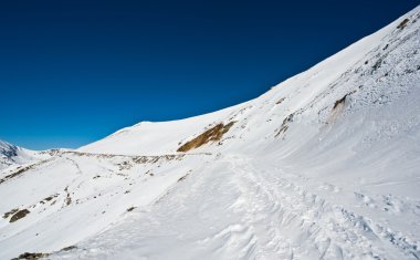 Wonderful winter landscape with blue sky