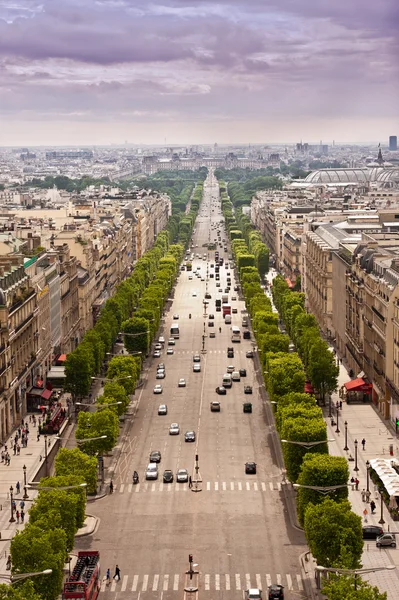 Image above the Champs Elysees in Paris — Stock Photo, Image
