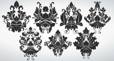 süslü damask süslü elemanları