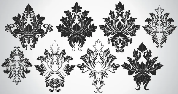 Ancient Art Of Fashionable Damask Shapes — Stock Vector