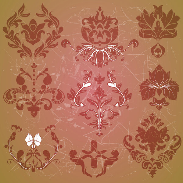 Ancient Art Of Grunge Damask Elements