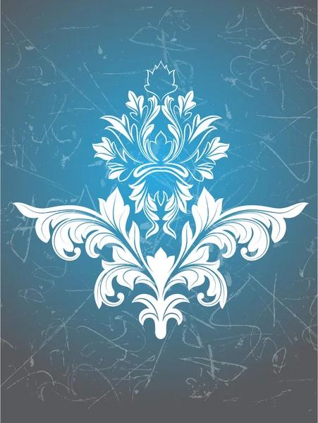 Grunge 纹理背景上的书法花卉设计 — 图库矢量图片