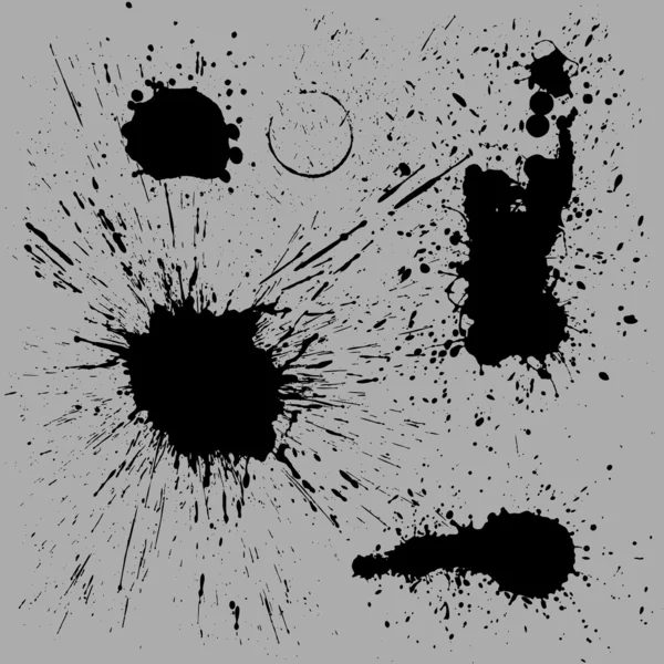 Éclaboussures de peinture noire — Image vectorielle