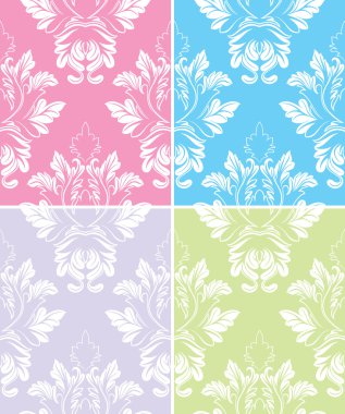 Beautiful Collection Of Decorative Damask Pattern clipart