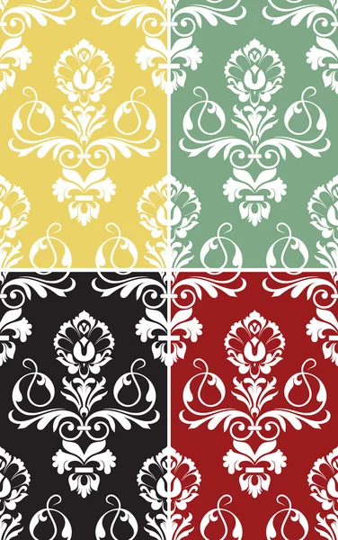 Patrón floral barroco decorativo — Vector de stock