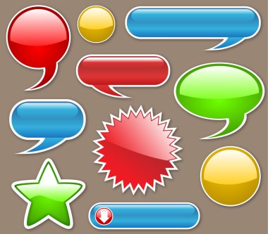 Colorful Shiny Web Icons n Buttons clipart