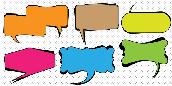 Funky Speech Bubbles On Dotted Background — Stock Vector