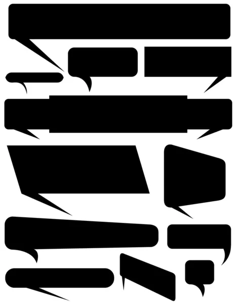 Ensemble de conception de bannière de forme noire — Image vectorielle