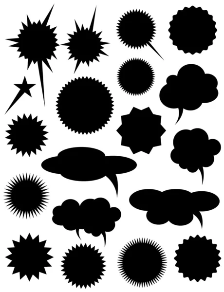 Pegatinas de forma negra — Archivo Imágenes Vectoriales