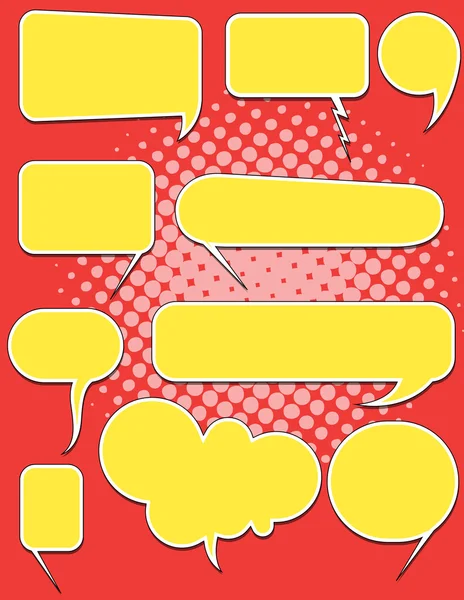Symboles de bulles de parole jaunes — Image vectorielle