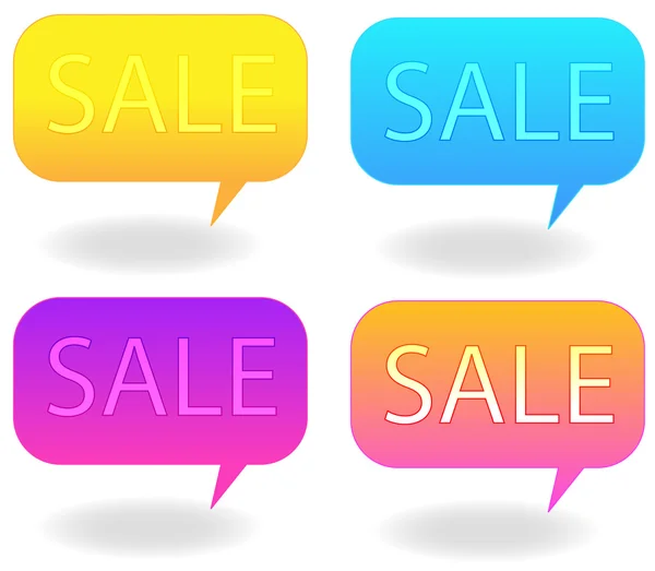 Colorful Sale Speech Bubbles — Stock Vector