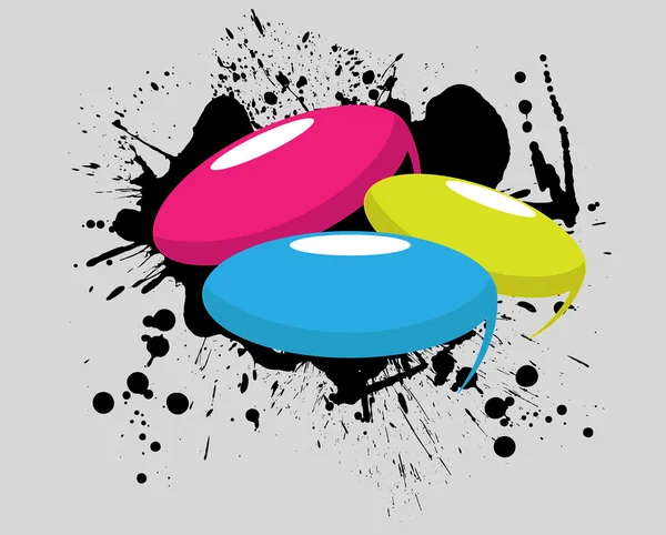 Bulles colorées sur Grunge Splash — Image vectorielle